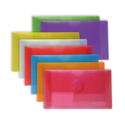 Pack 5 sobres polipropileno A6 cristal velcro