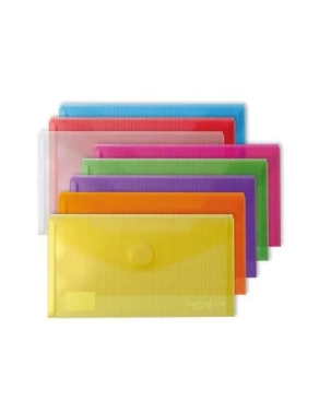 Pack 10 sobres polipropileno A5 cristal velcro