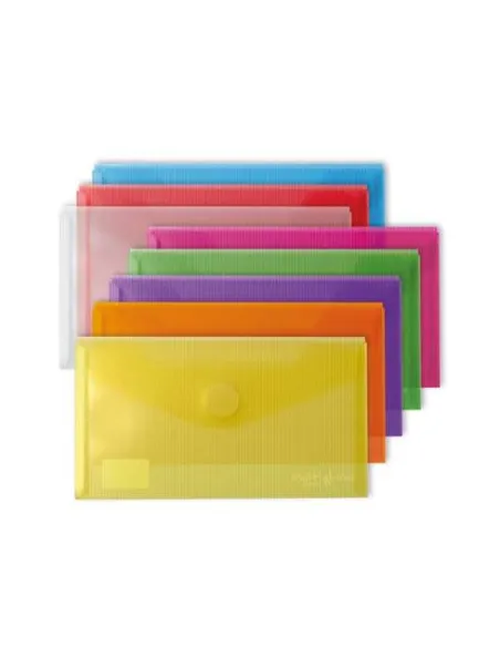 Pack 10 sobres polipropileno A5 cristal velcro