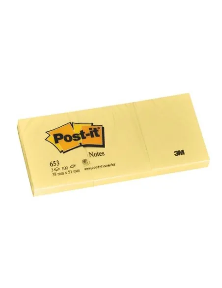 Bloc de notas adhesivas Post-it 38 x 51 amarillo liso