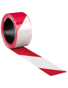 Cinta de señalización rojo blanco  500 m x 8 cm