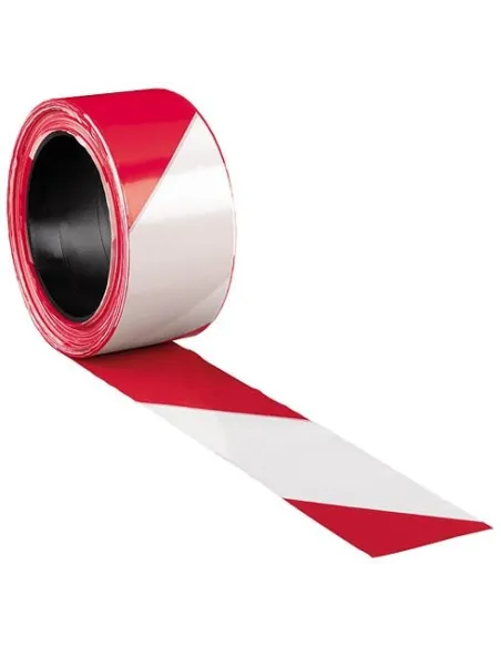 Cinta de señalización rojo blanco  500 m x 8 cm