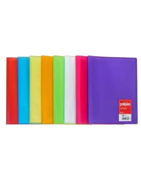 Carpeta 20 fundas poliplas pp translucido azul