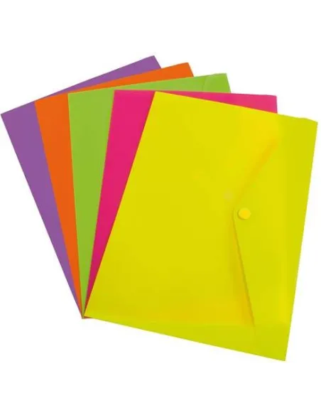Pack 12 sobres polipropileno fluor folio rosa
