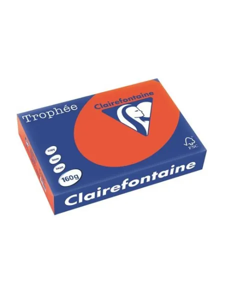 Papel A4 250 hojas 160gr rojo cardinal Clairefontaine