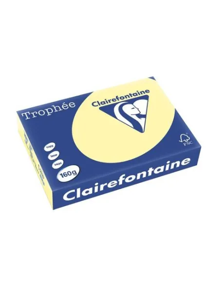 Papel A4 250 hojas 160gr amarillo canario Clairefontaine