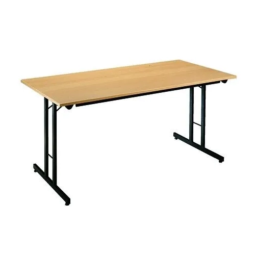 Mesa plegable apilable multiusos 160 x 80 Haya patas negras