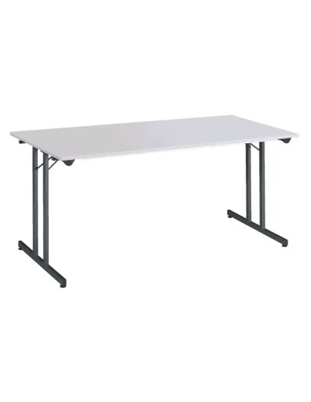 Mesa plegable apilable multiusos 160x80 Gris patas gris