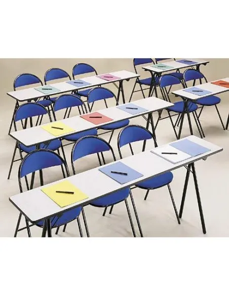 Mesa plegable formación academias 120x40 gris patas negras