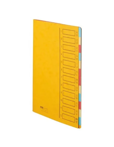 Clasificador 12 divisiones amarillo cartulina emey