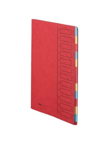 Clasificador 12 divisiones rojo cartulina emey