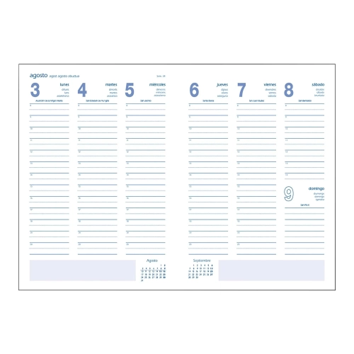 Agenda anual Dohe segovia 14x20 semana vista castellano