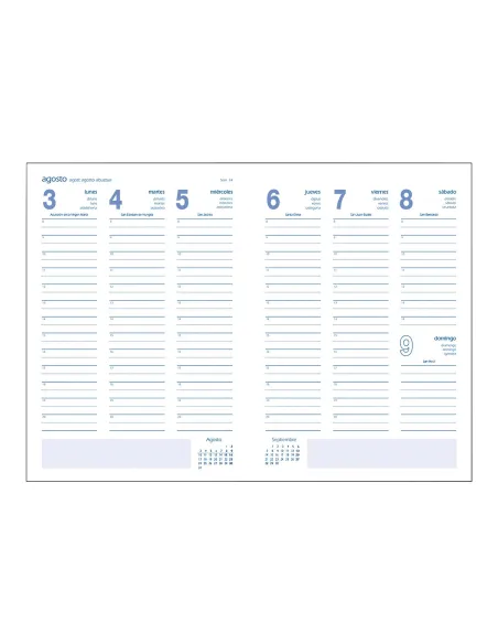 Agenda anual Dohe segovia 14x20 semana vista castellano