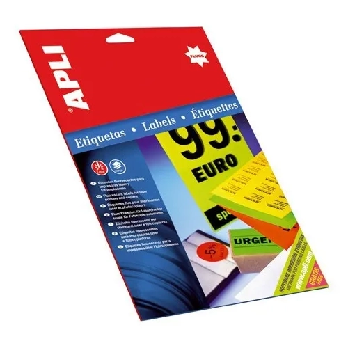 20h etiquetas Apli amarillo fluo A4