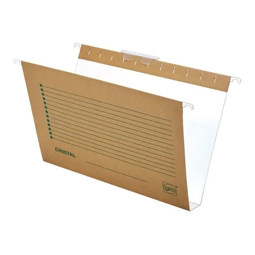 Caja 25 carpetas colgantes folio Kraf bicolor lomo 15mm visor superior