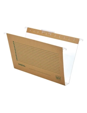 Caja 25 carpetas colgantes folio Kraf bicolor lomo 30mm visor superior