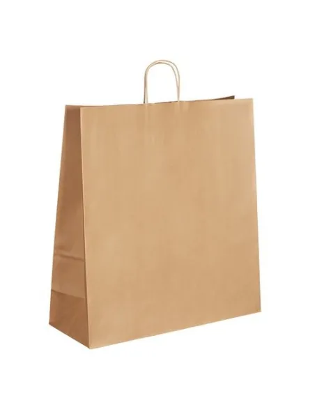 50 Bolsas kraft natural asas cordón 48 x 45 x 17 cm