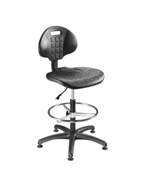 Silla  taller poliuretano Tech Pro alta con 5 tacos antideslizantes.