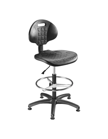 Silla  taller poliuretano Tech Pro alta con 5 tacos antideslizantes.