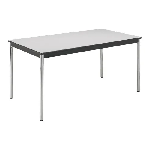 Mesa rectangular Confort 140 gris pata cromadas