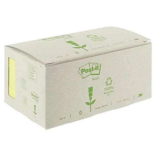Bloc post-it 76x127mm reciclado amarillo