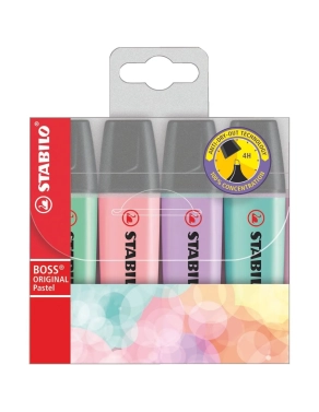 Pack 4 rotuladores fluorescentes Stabilo Boss Pastel Surtidos