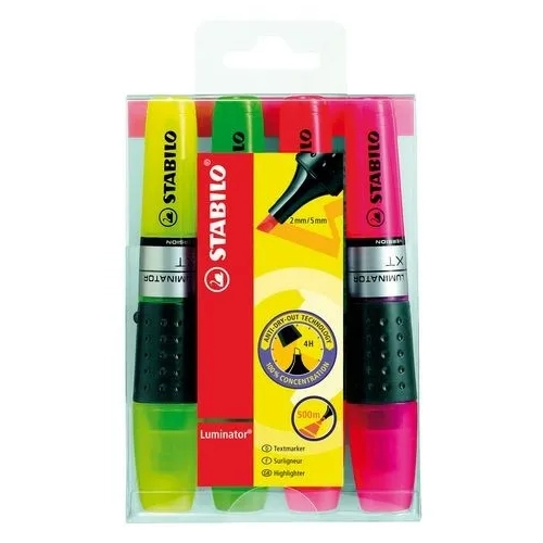 Estuche 4 rotulador fluorescentes Luminator surtidos
