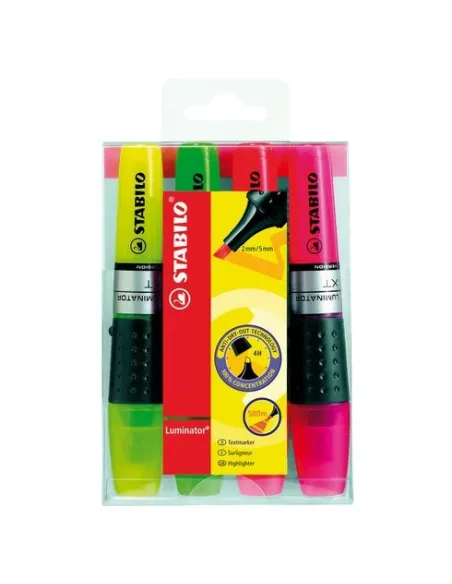Estuche 4 rotulador fluorescentes Luminator surtidos