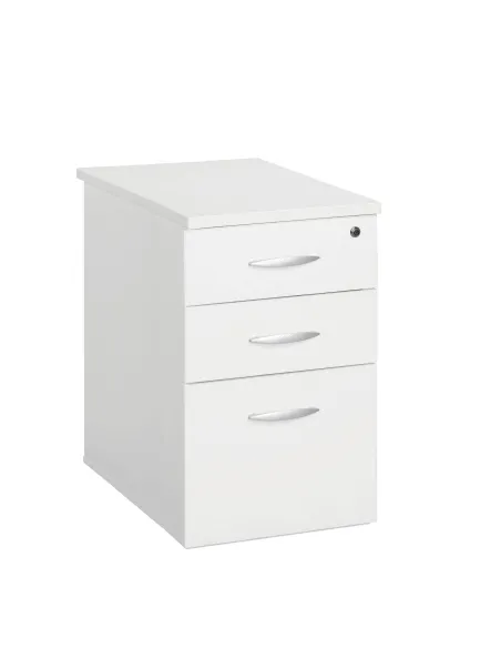 Cajonera oficina 3 cajones altura Mesa fondo 80 blanca