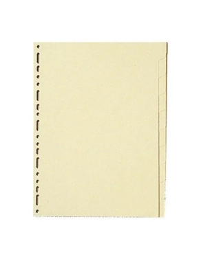 Juego 10 separadores A4 multitaladro cartulina crema