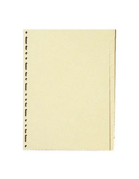 Juego 10 separadores A4 multitaladro cartulina crema