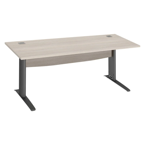 Mesa oficina patas metalicas antracita L  180cm roble gris