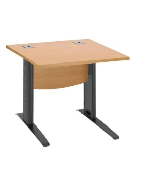 Mesa oficina patas metalicas antracita en L 80 cm haya