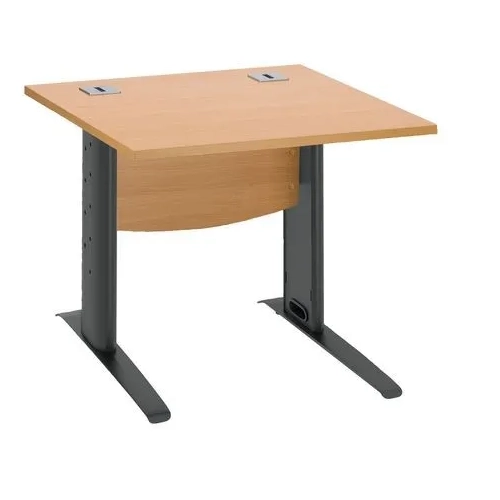 Mesa oficina patas metalicas antracita en L 80 cm haya