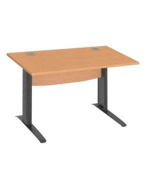 Mesa oficina patas metalicas antracita en L  120cm haya