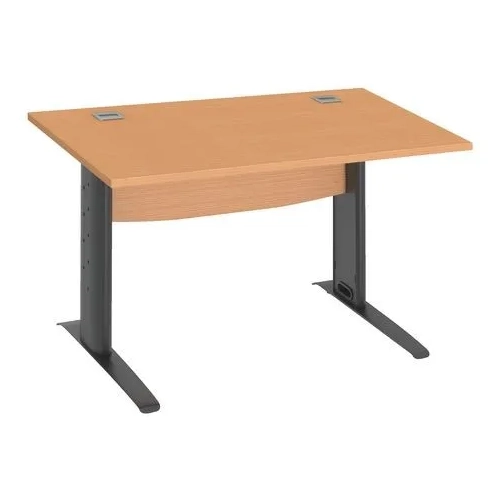 Mesa oficina patas metalicas antracita en L  120cm haya
