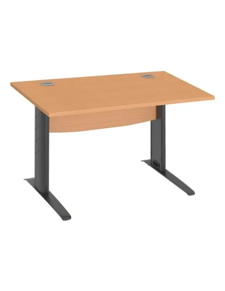Mesa oficina patas metalicas antracita en L  120cm haya