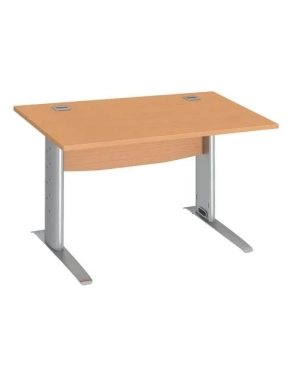Mesa oficina patas metalicas aluminio en L  140cm haya