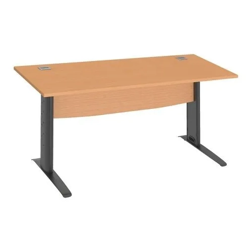 Mesa oficina patas metalicas antracita en L  160cm haya