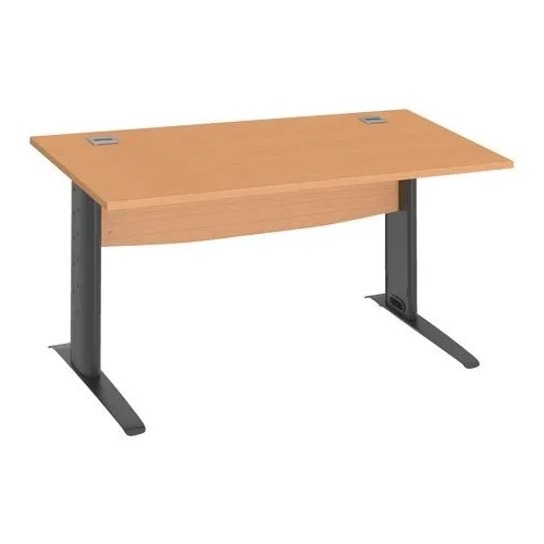 Mesa oficina patas metalicas antracita en L  180cm haya