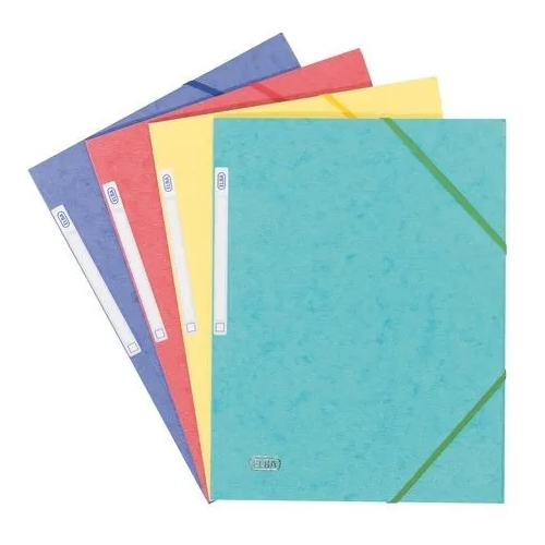 Carpeta carton A4 gomas 3 solapas surtidas clasico