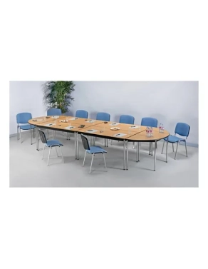 Mesa rectangular Confort 140 haya patas cromadas