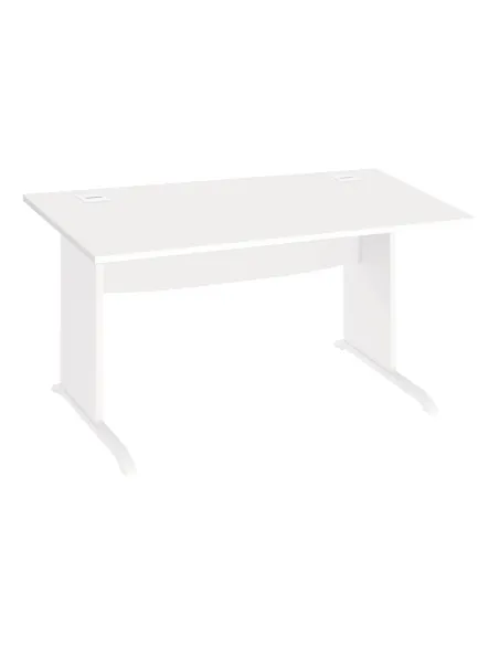 Mesa oficina 80 patas madera en L blanca