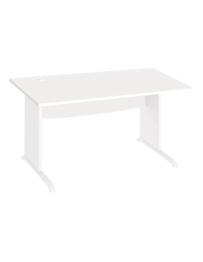 Mesa oficina 140 patas madera en L blanca