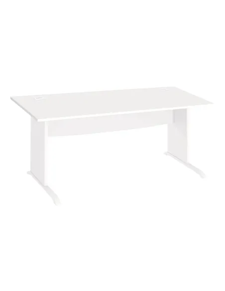 Mesa oficina 180 patas madera en L blanca