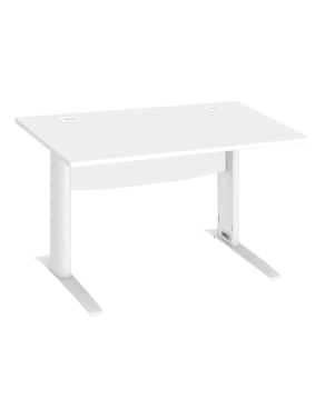 Mesa oficina patas metalicas blancas en L  120cm blanca