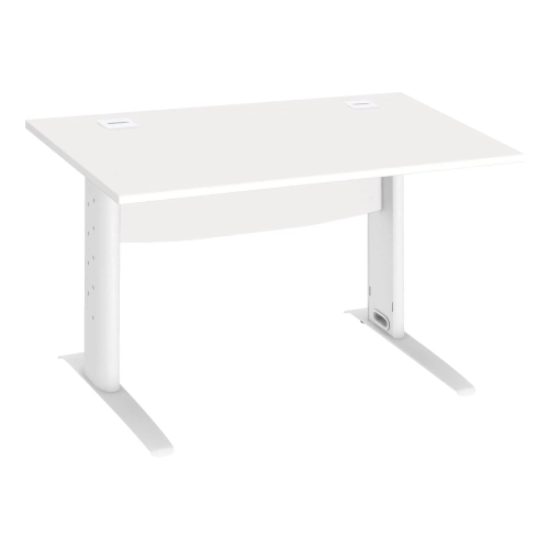 Mesa oficina patas metalicas blancas en L  120cm blanca