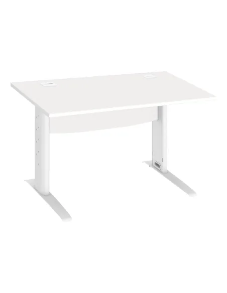 Mesa oficina patas metalicas blancas en L  120cm blanca