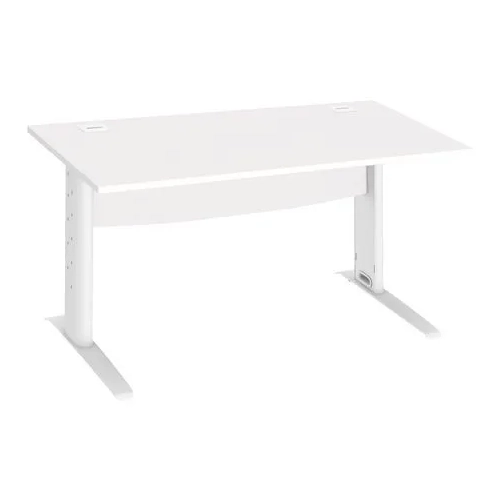 Mesa oficina patas metalicas blancas en L  140cm blanca