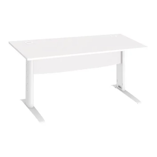 Mesa oficina patas metalicas blancas en L  160cm blanca